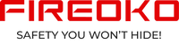 Fireoko logo with red text and tagline 'Safety You Won't Hide!' on a black background